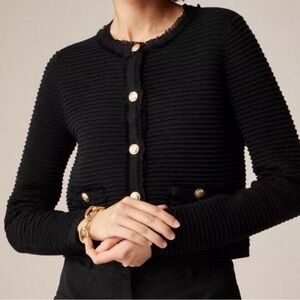 NWOT JCrew Emilie Lady Jacket in Textured Cotton - Black - Medium